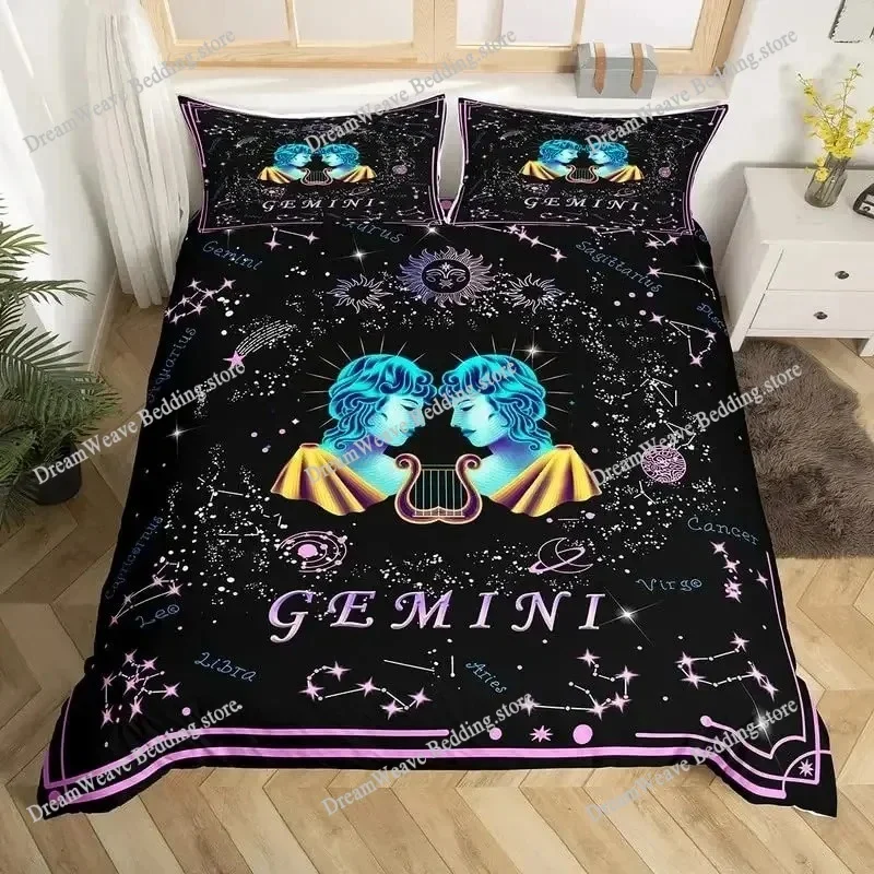 3D Print Constellation Horoscope Bedding Set Duvet Cover Bed Set Quilt Cover Pillowcase Comforter King Queen Size Boys Adult9639