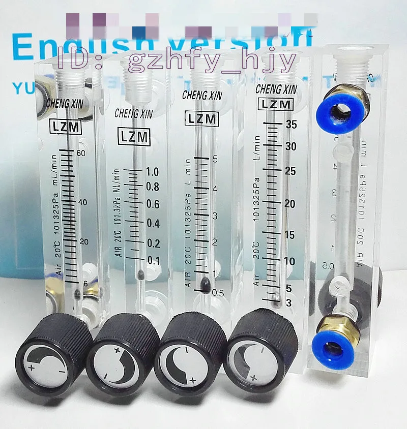 

LZM-6T adjustable small panel type flowmeter nitrogen flowmeter air flow meter 6mm quick connector