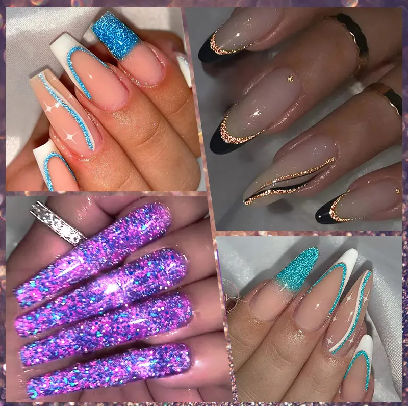 LILYCUTE 5 ml Reflektierende Glitter Liner Gel Nagellack Superflash Bunte Funkelnde Graffiti Malerei Streifen Pull Linie Nagel Gel – Detail 9