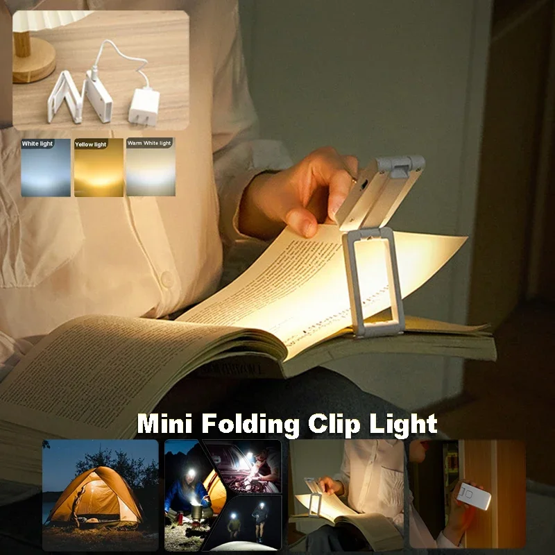 Mini lampe LED portable à clipser, aste par USB, protection des yeux, veilleuse de bureau, lampe de lecture, voyage, chambre à coucher, étude, 1/2 pièces