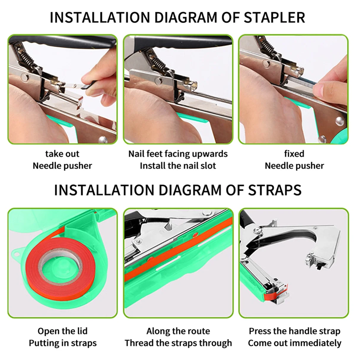 Plant Branch Hand Tying Staples + +TapesBinding Machine Flower Vegetable Garden Tapetool Garden Tools-B