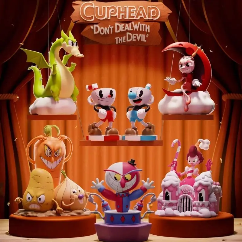 

Cuphead Adventure Anime Figure Pvc Material Cuphead Don'T Deal With The Devil Series Blind Box Child Man Gift Boy Toys Ornament