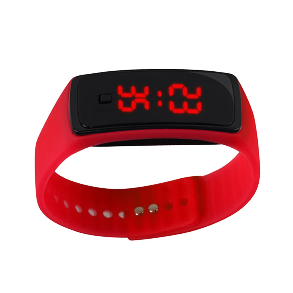 Outdoor Wrist Watch Red LED Digital Silicone Running Band Sports Unisex Student Time Date Clear Display