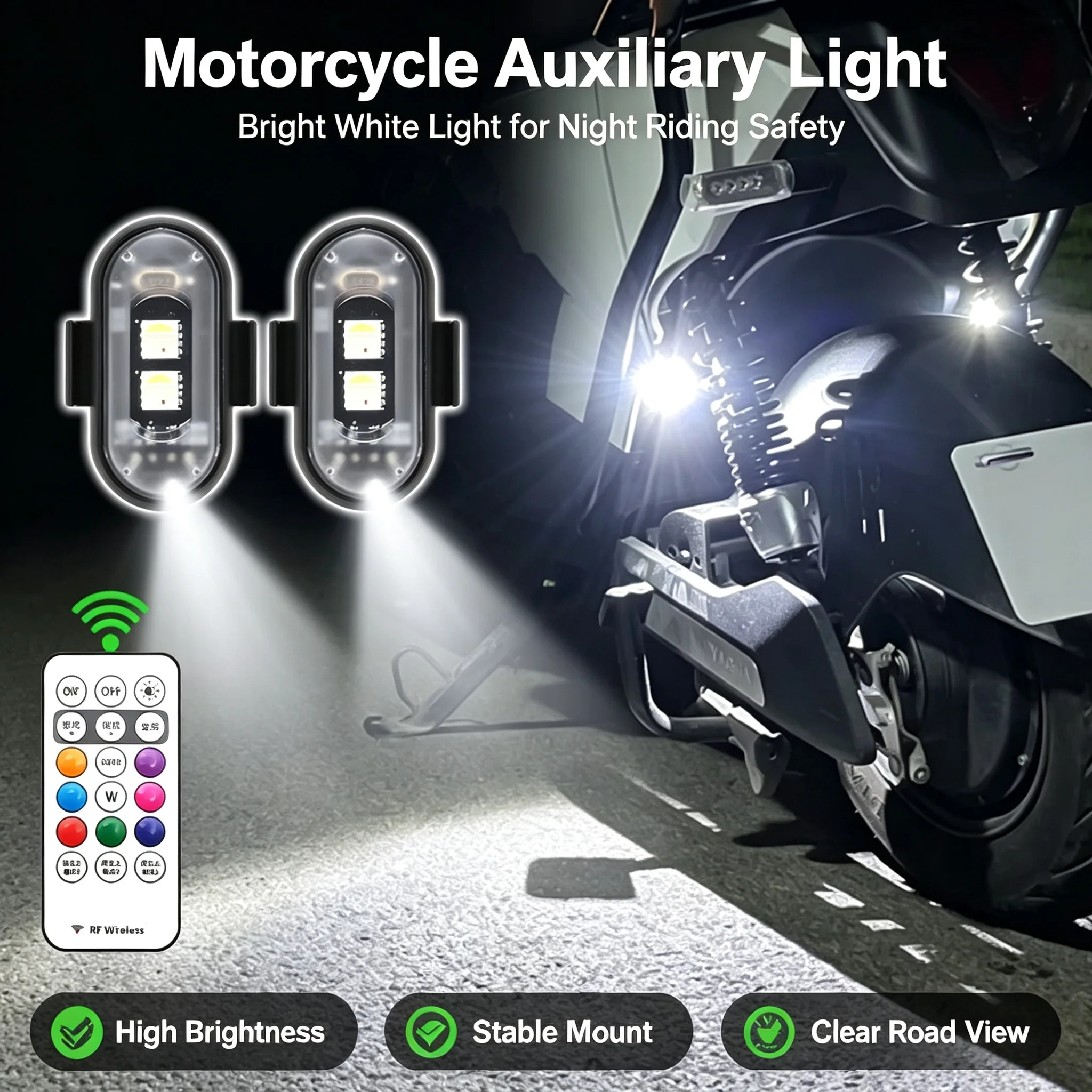 RGB LED Kabellose Stroboskop-Warnleuchten, Flugzeug-Stil Atmosphärenlampe Auto Motorrad Zubehör