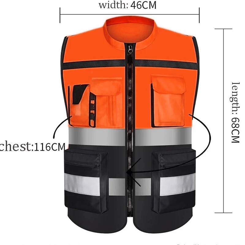 High Visibility Reflective Safety Reflective Vest Personalized Customized Night Cycling Work Clothes For Construction Workers