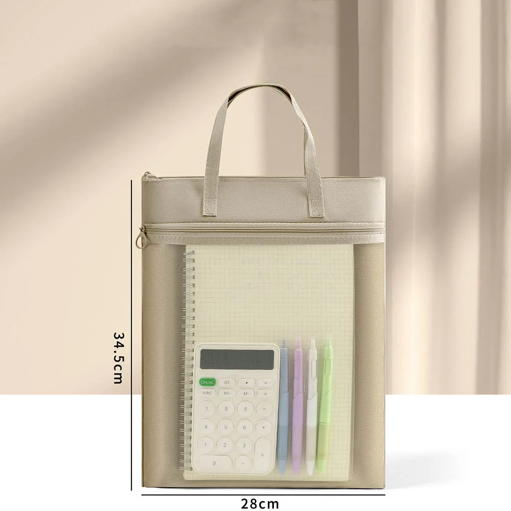 

Oxford cloth Zipper Pouch Bag A4 Multifunctional File Bag Waterproof Large Capacity Data Storage Bag School Office Supplies