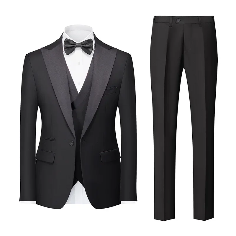 

Mens 3 Piece Suit Regular Fit Long Sleeve Blazer Elegant Daily Casual Suit Single Button 3 Piece Suit For Men Customize