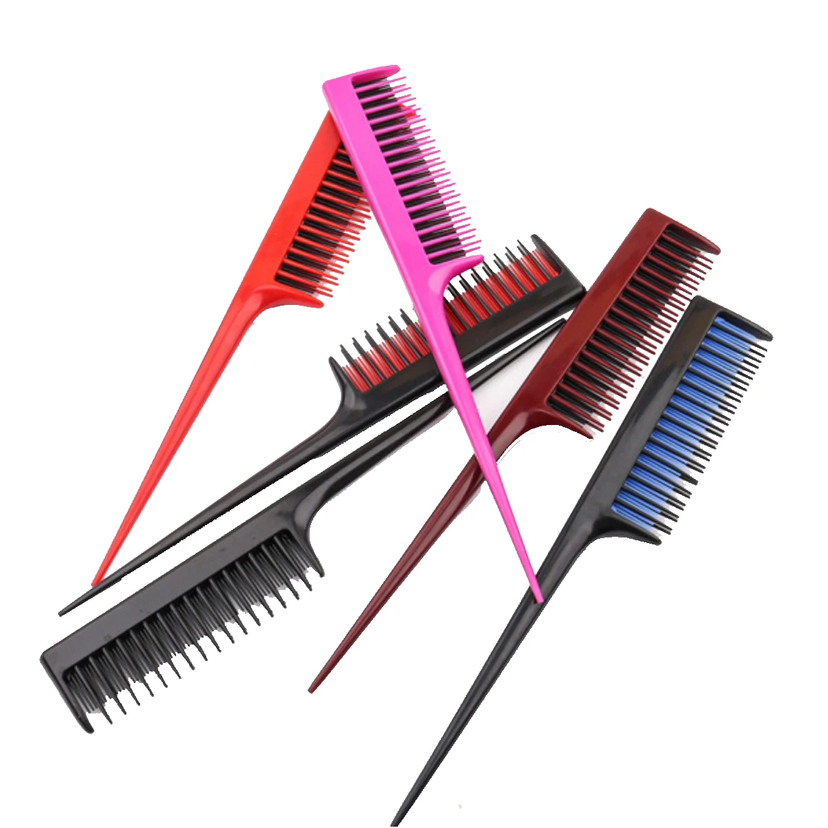 

1 шт., расческа для распутывания волос, расческа для хвоста, антистатическая расческа с 2 рядами зубов, расчески для удаления волос, портативные салонные инструменты