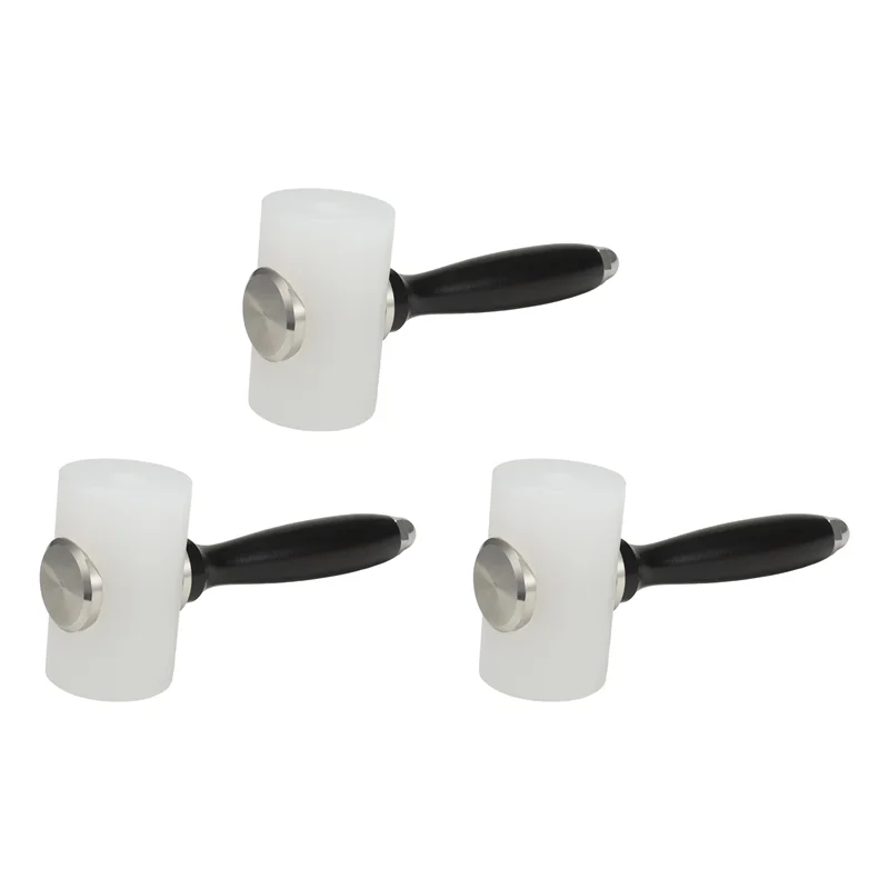 AT63-couro para artesanato em couro escultura martelo náilon mallet madeira lidar com ferramenta de perfuração para impressão percussão diy 3 peças conjunto