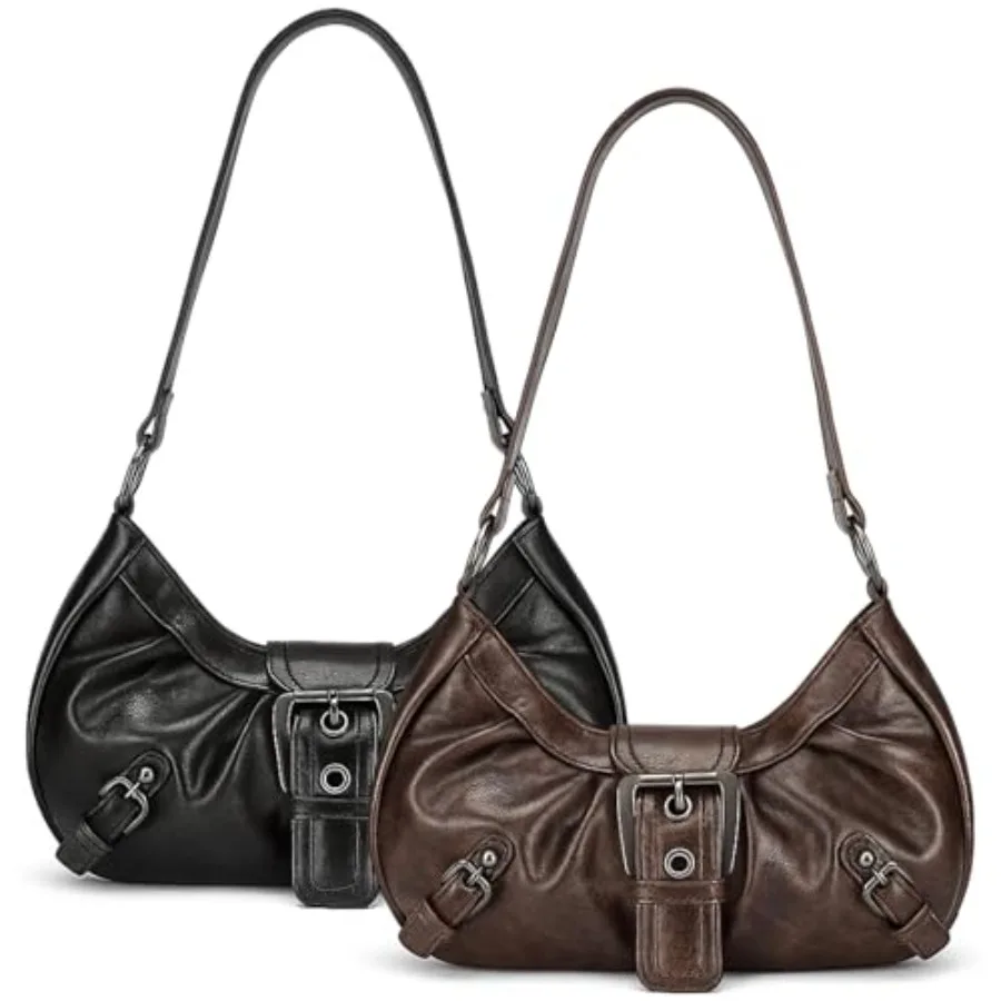 

Y2k Purses for Women 2 Pack Punk Top Handle Women's Hobo Shoulder Bag Clutch Purse Goth Handbag Trendy Underarm Bag for Women