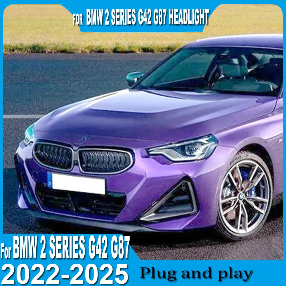 Car Headlight assembly For BMW 2 Series G42 G87 M2 2022 2023 2024 2025 Upgrade to Premium LED Scoop headlights Assemblies