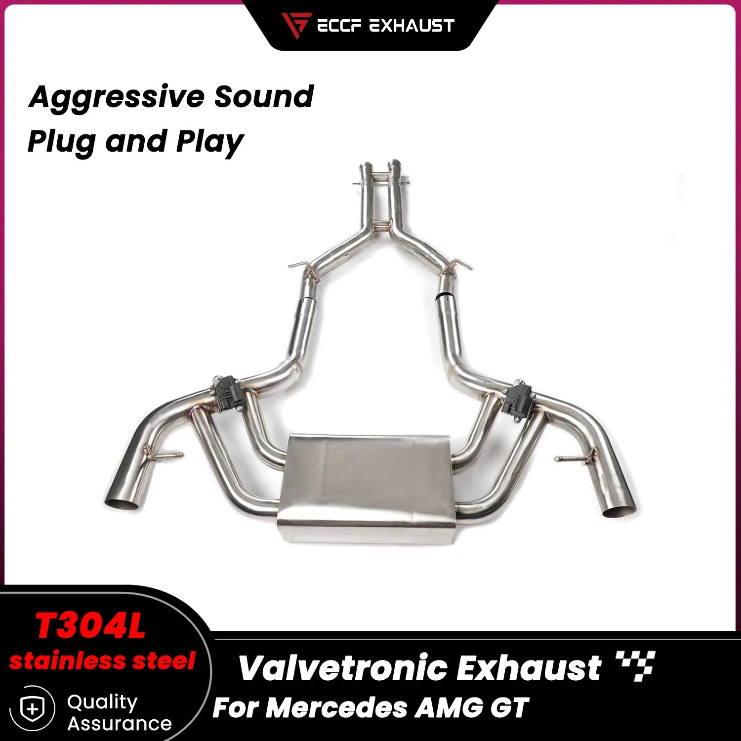 عادم Catback من الفولاذ المقاوم للصدأ Valvetronic لسيارة Mercedes AMG GT، تحكم صوتي قابل للتعديل بحرية، سهل التركيب