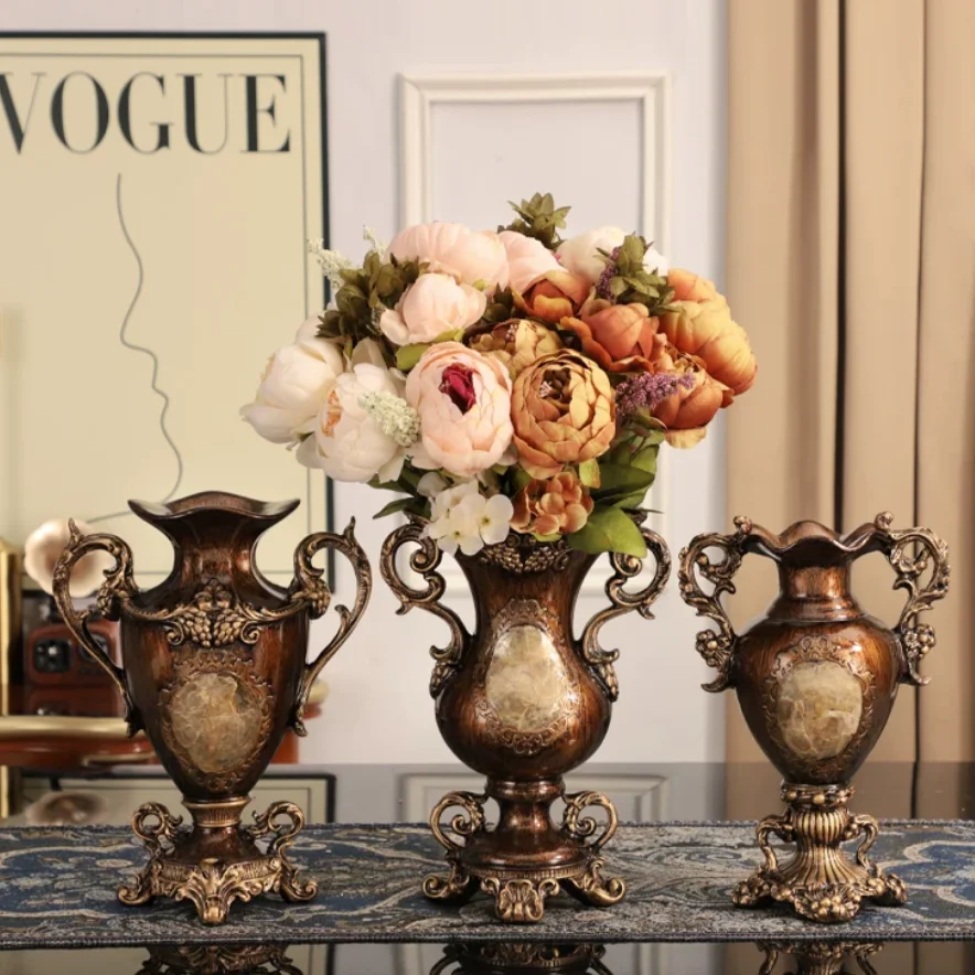 European Resin VaseSet Decor Home Livingroom Decoration TV Cabinet Cafe Flower Arrangement Flowerpot Crafts
