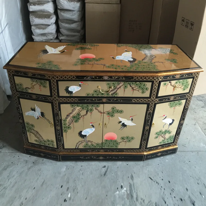 

Three buckets and four door cabinets, porch cabinets, painted furniture, hand-painted landscapes, entrance porch cabinets,
