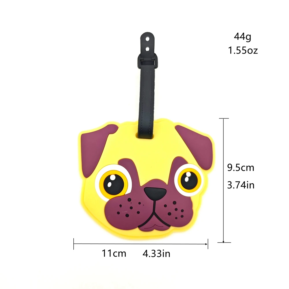 2pcs Cute Dog Luggage Tag Pendant for Travel, Business Trip, Airport Luggage Bag, Anti Loss Tag, Adult Travel Essential Supplies