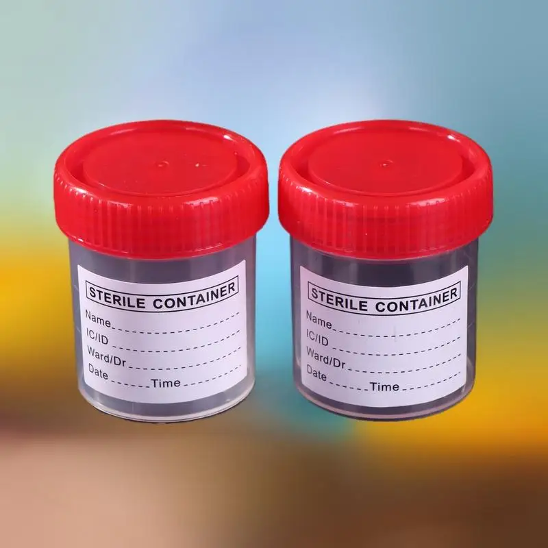 ภาชนะบรรจุตัวอย่างปัสสาวะ แพ็ค 10/50 มล. พลาสติกใช้แล้วทิ้งแข็งแรงทนทาน