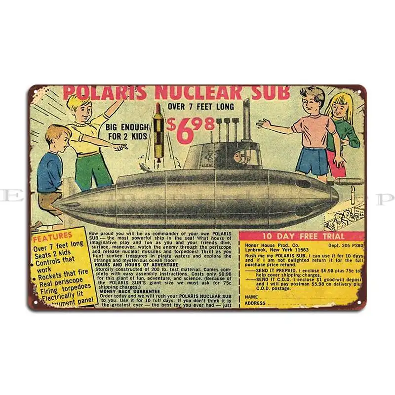 Polaris Nuclear Submarine Metal Sign Wall Cave Wall Pub Personalized Party Club Kitchen Tin Sign Poster