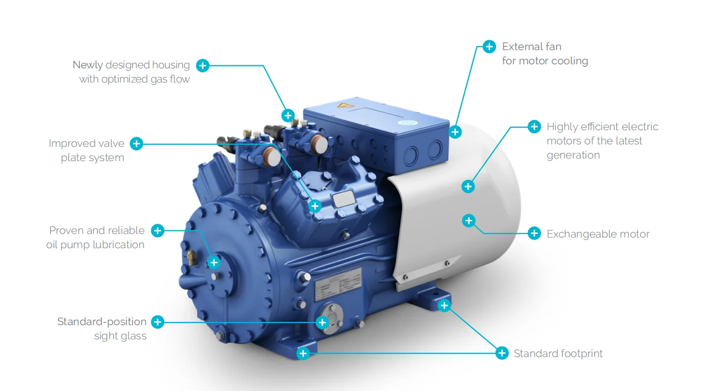 Wholesale  Ha22e/125-4 Range Of Semi-hermetic Compressors For Low Temperature Cold Storage