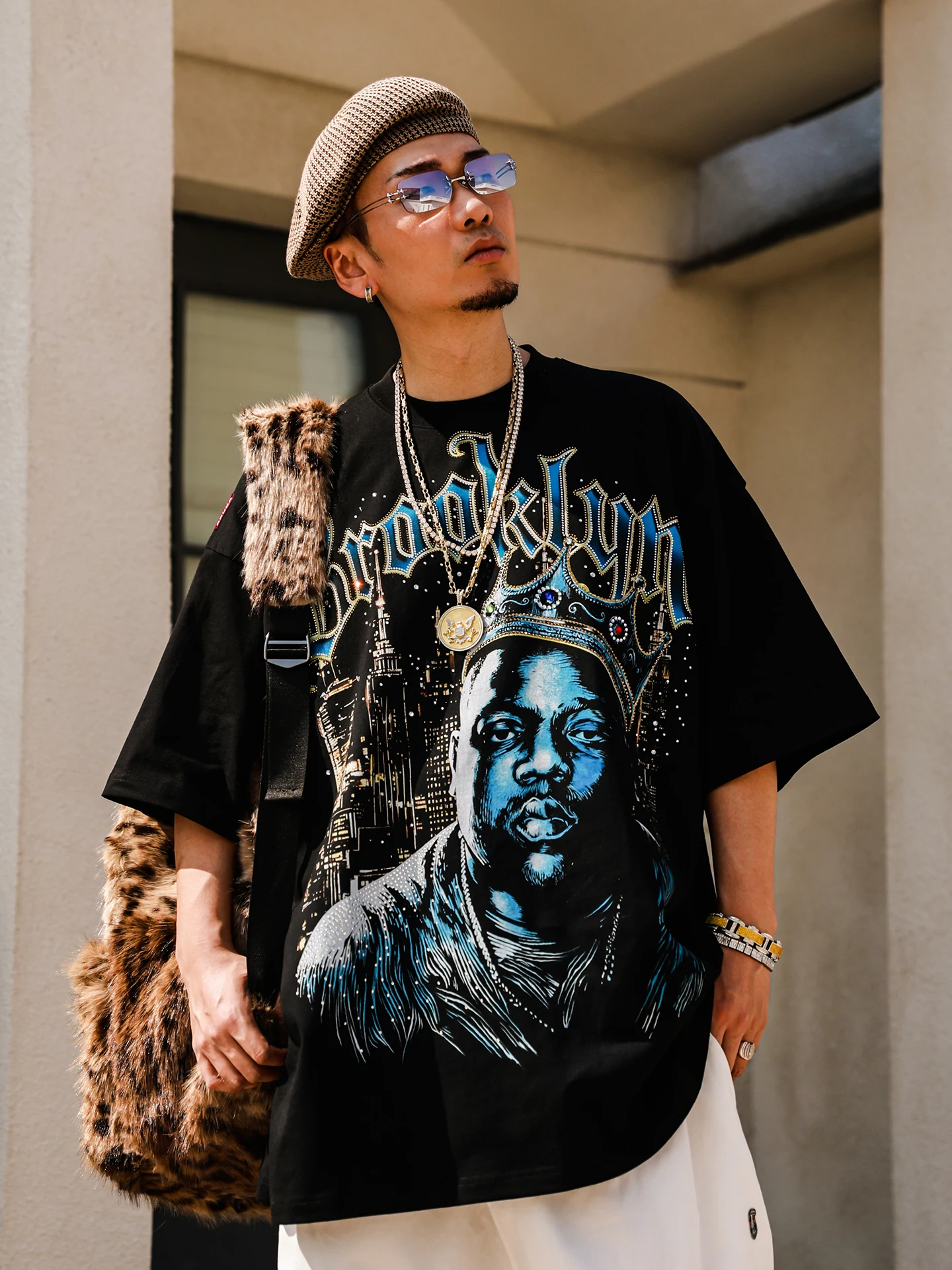 ACUSA JEANS American Street Style Biggie Printed Loose Short Sleeve T-Shirt Men's Spring Summer Cotton round Neck Thermal Dri...
