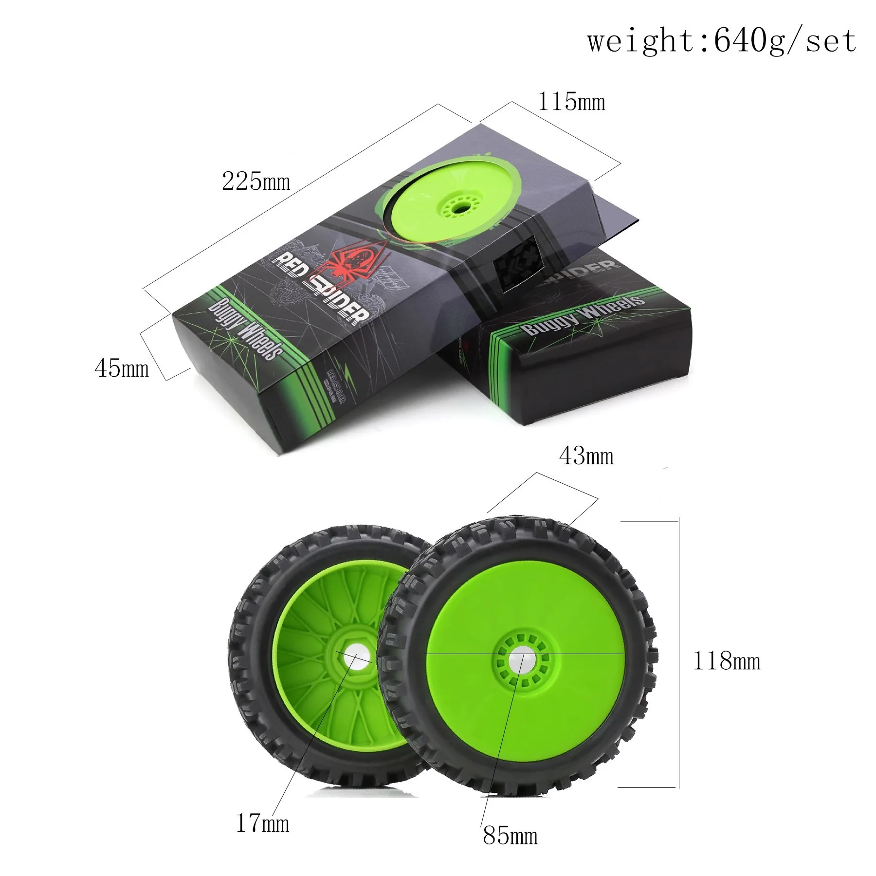 1/8 Buggy Wheel Tires 17mm Hex do RC Off Road Car ARRMA Typhon Trxs Talion Team Trxs Redcat Losi Kyosho HPI WR8 HSP