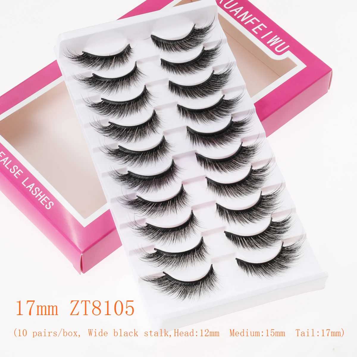 Xuanfeiwu Dense Stage Performance Slanted Flying 5D Curling Hard Stem False Eyelashes Realistic Three-Dimensional Eye Tail Elongated Party Anime Eyelashes Self-Grafting Eyelashes