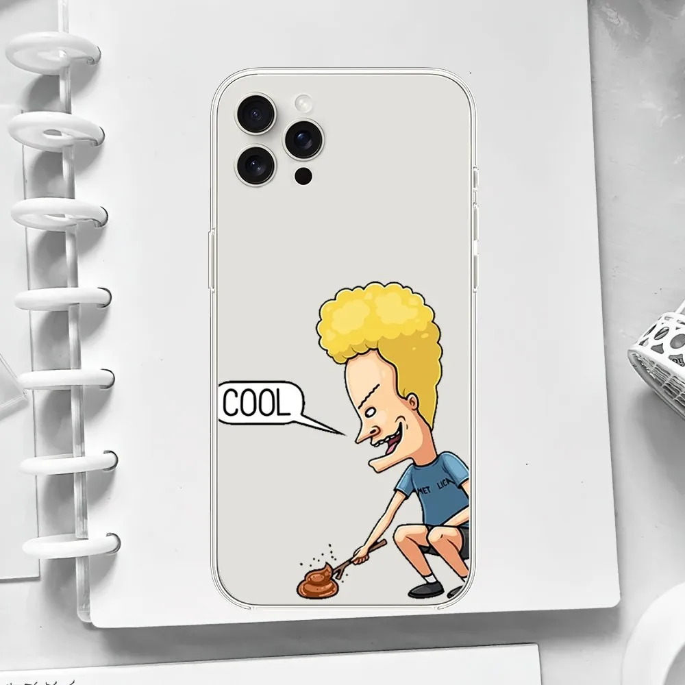 Cartoon B-Beavis and B-Butt-head Funny Phone Case For Samsung A71 Galaxy S21 S22 S20 A50 S23 Ultra Plus Transparent Shell