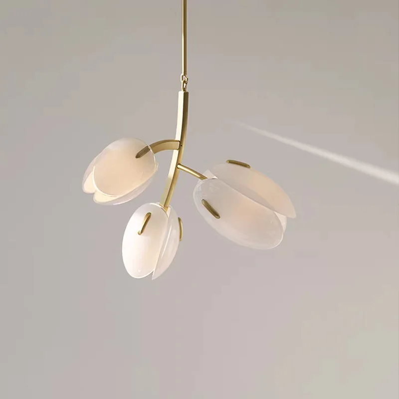 

American-style blue glass ceiling chandelier, suitable for dining room and bar room decoration, metal lustre, adjustable height