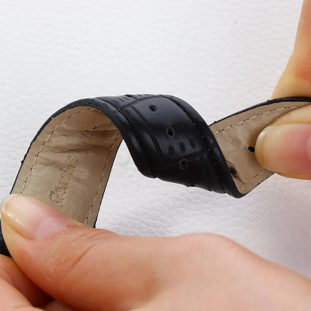 品質ステンレスブランドバンド唐ブラウン新しいメンズスチールブラック時計ストラップレザー