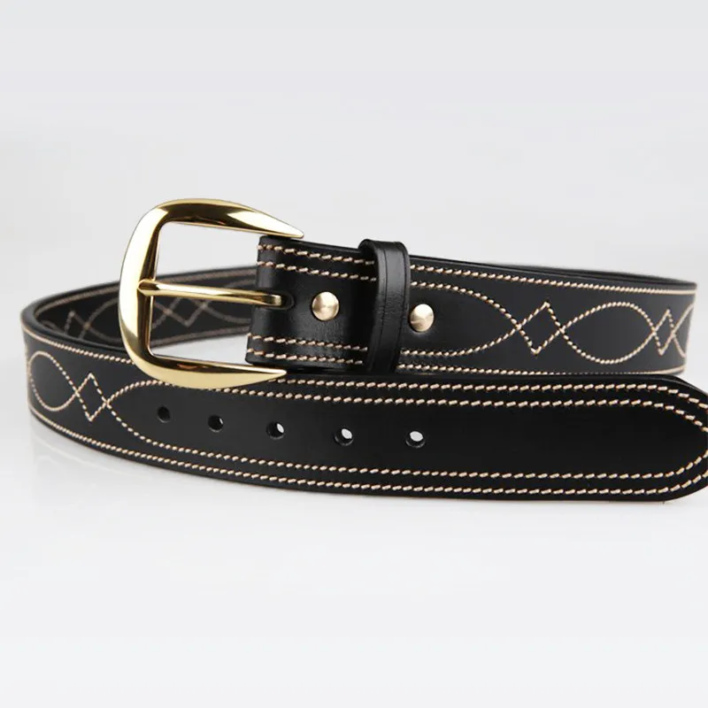 Gal SB6 Handgefertigter Doppellagiger Genähter Gürtel Herren Gürtel aus Rindsleder Taktischer Gürtel Outdoor Seal SB3 – Detail 8
