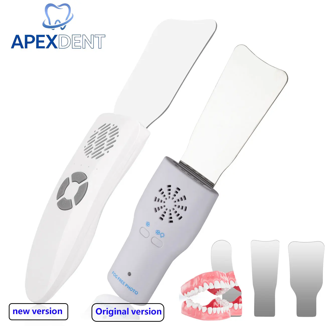 Dental Anti-Fog Mirrors Kit Mirror With LED Light Oral Orthodontic Reflectors Fog Free Intraoral Photography Stainless Steel