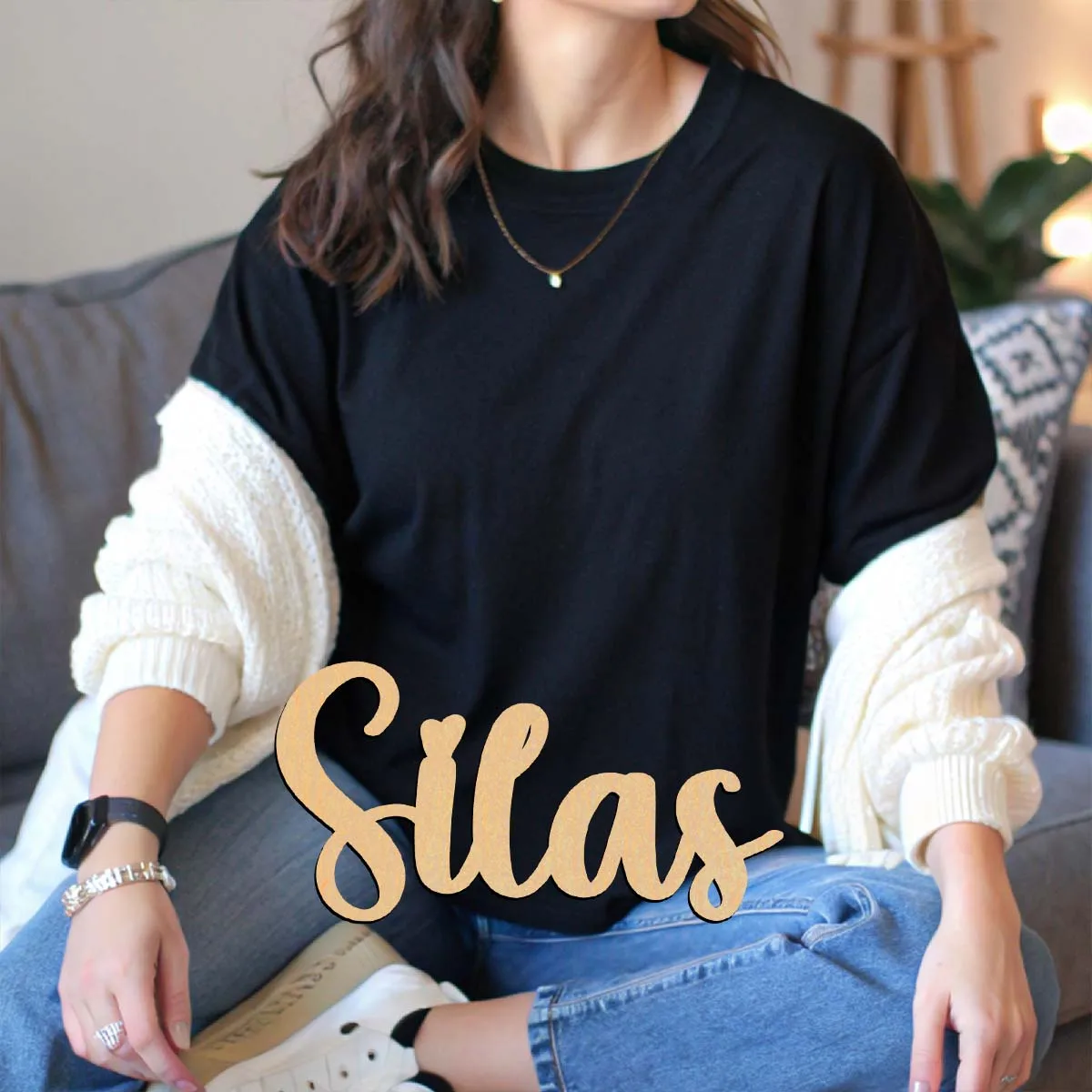 1 PC Durable Silas example Customizable Name Wooden Decor Laser-Cut Sign Wood Material Wedding.Valentine'S Day Decoration,