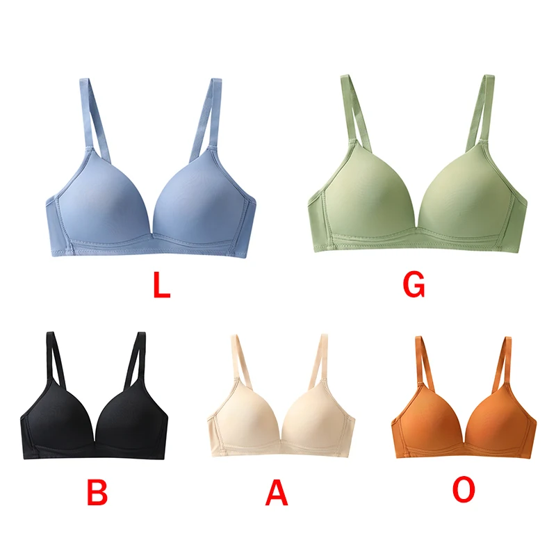 Push Up Seamless Bras For Women Thin Soft Underwear Gathered Bra Adjustable Shoulder Straps Breathable No Wires Bra Students