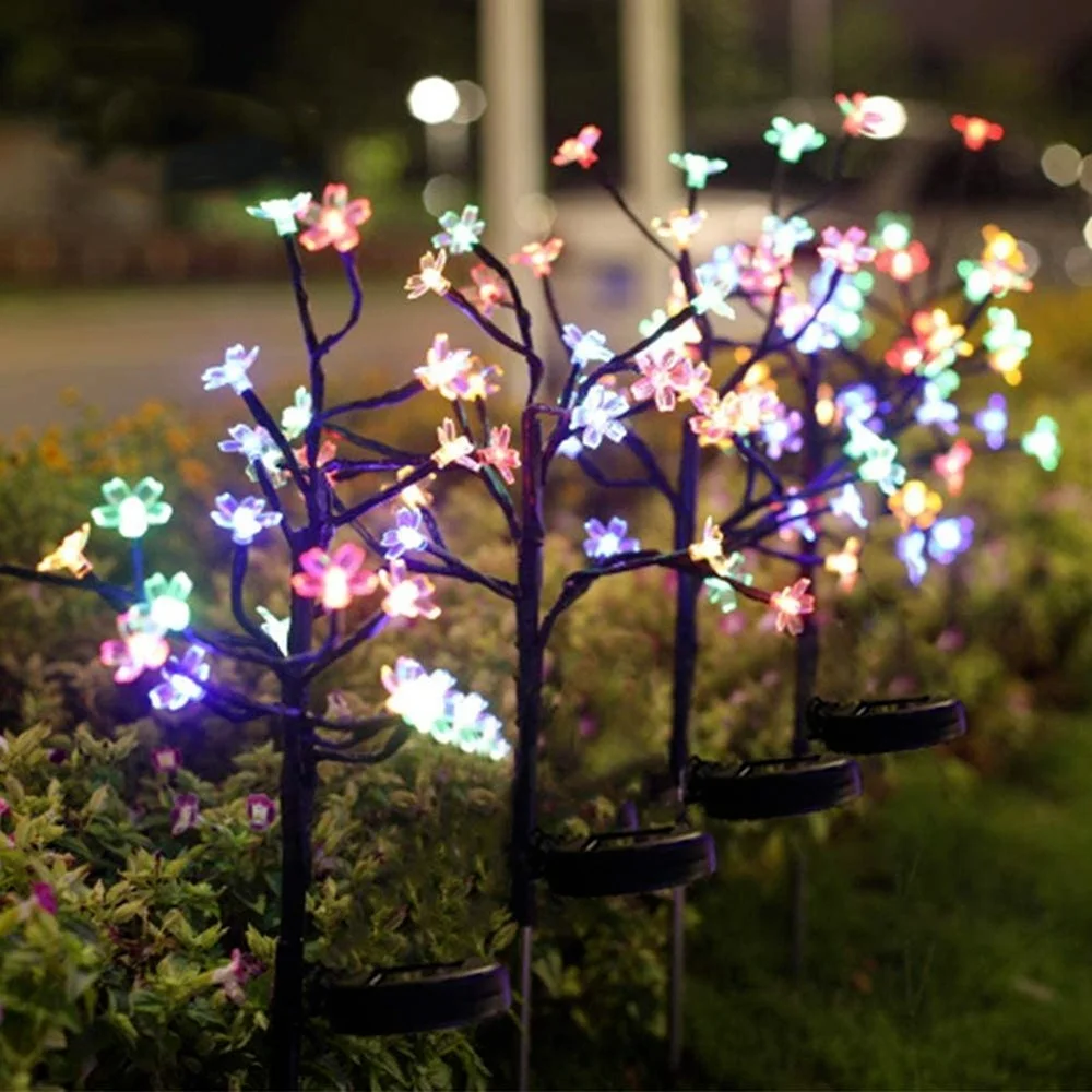 

3PCS/Set Energy Saving Solar Lamp Cherry Tree 60 LED Decoration Christmas Garden Ornamental Blossom Solar Lights Branches.