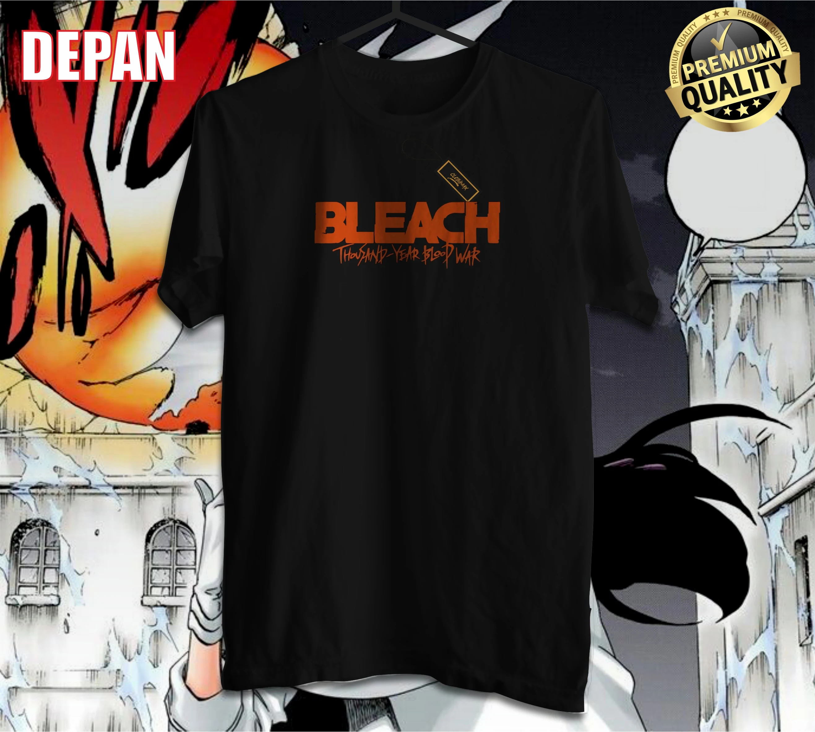 بليتش دماء ألف سنة أنيمي تي شيرت ، دماء ، حرب ، بامبيتا ، باستربيين ، كوينسي سترنريتر #3