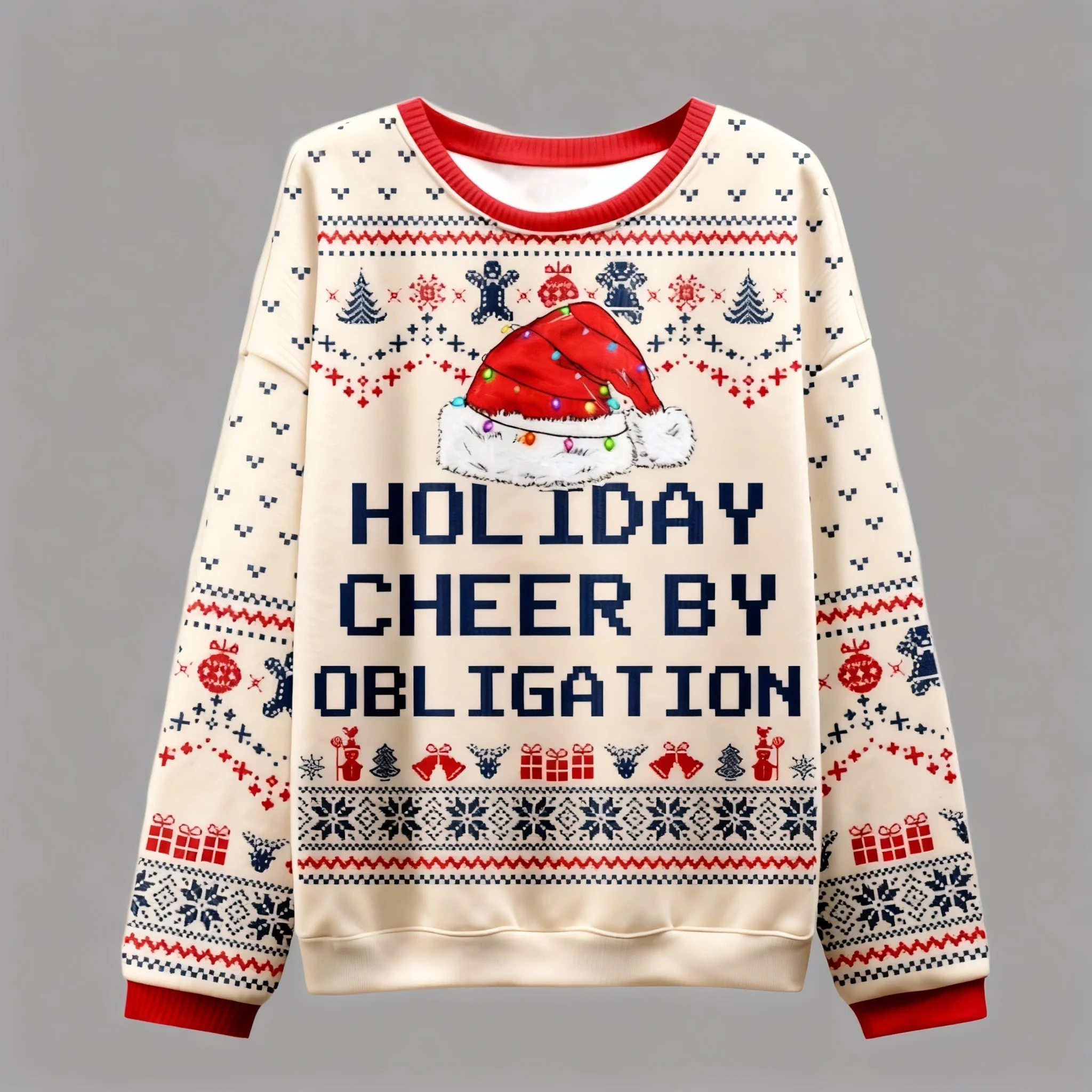3D Print Gingerbread Man Graphic Sweatshirts Funny Santa Claus Ugly Christmas Sweater Unisex Xmas 2026 Pullover Casual Clothing