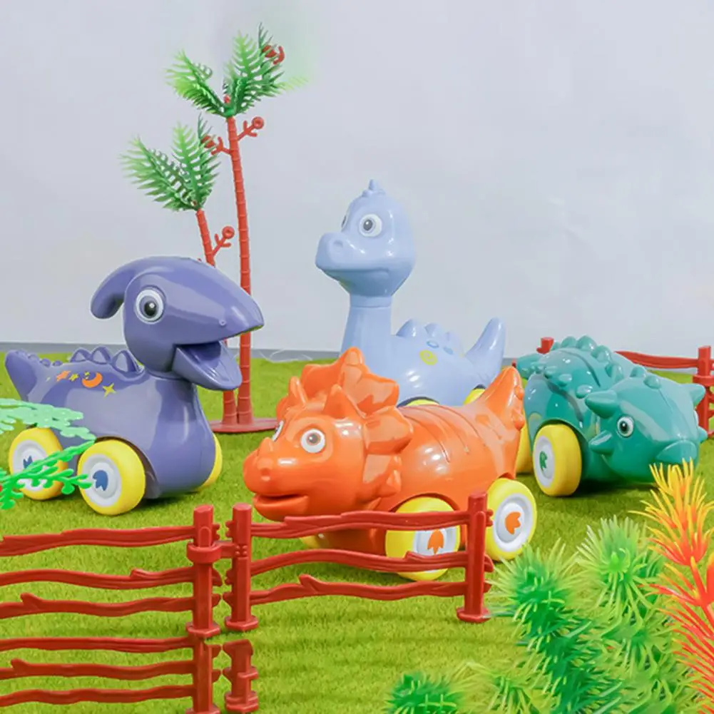 Kleinkind Dinosaurier Spielzeug auto interessante batterie freie Mini Dinosaurier Auto Spielzeug für Kinder Cartoon Dino Figuren Fahrzeug Spielzeug korb