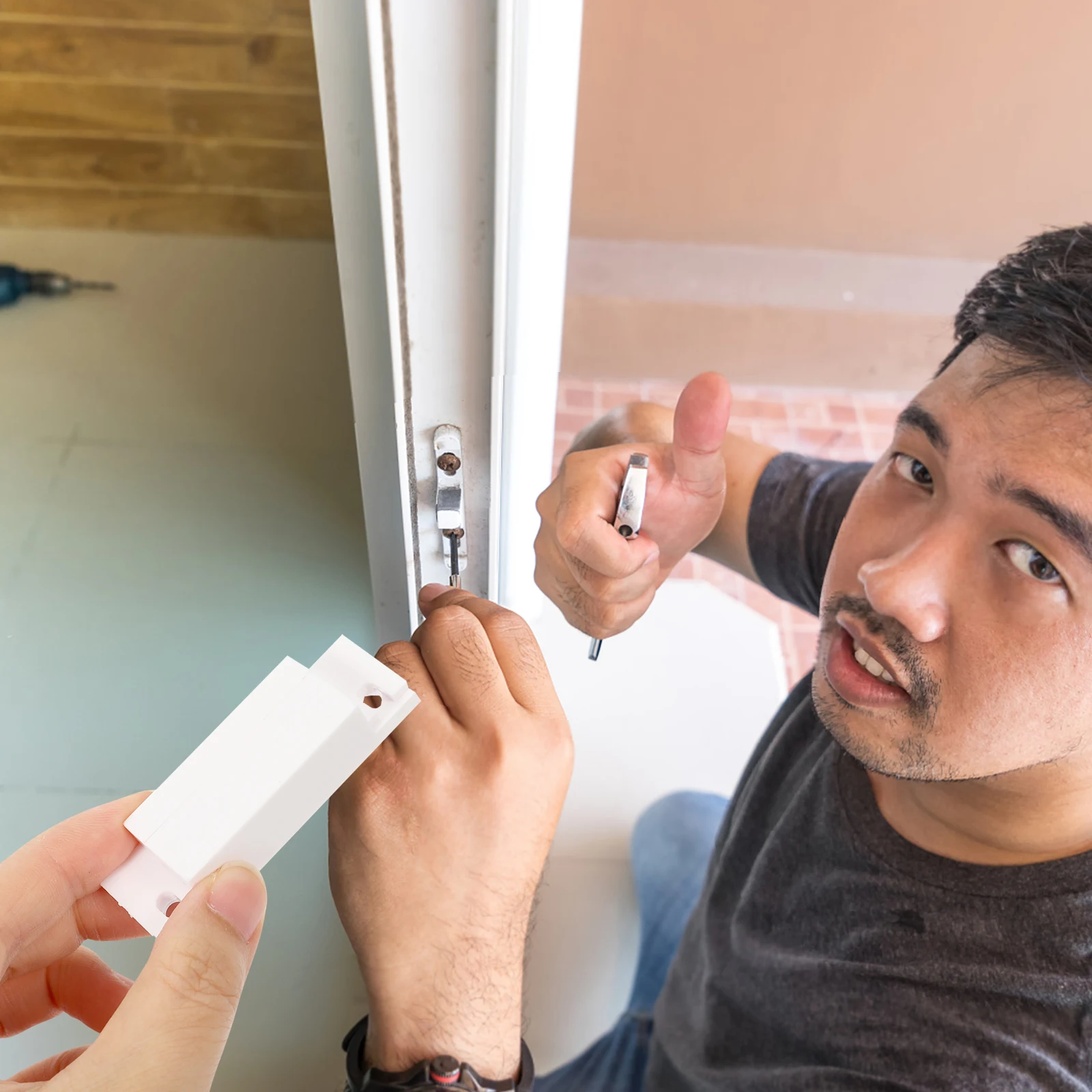 

4 Pcs Door Sensor Magnetic Alarm White XL 31 Normally Closed ABS Home Security Window Alarms Door Status Detection