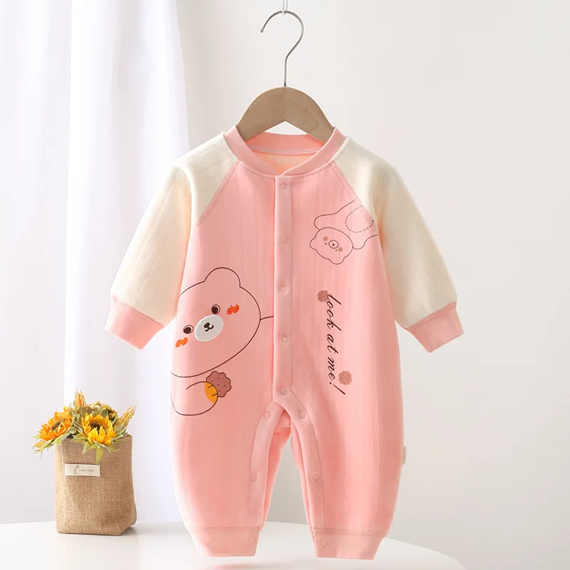 

Infant Jumpsuits Autumn Winter New Baby Bodysuit Newborn Romper Baby Warm Bodysuit Cartoon Creeper