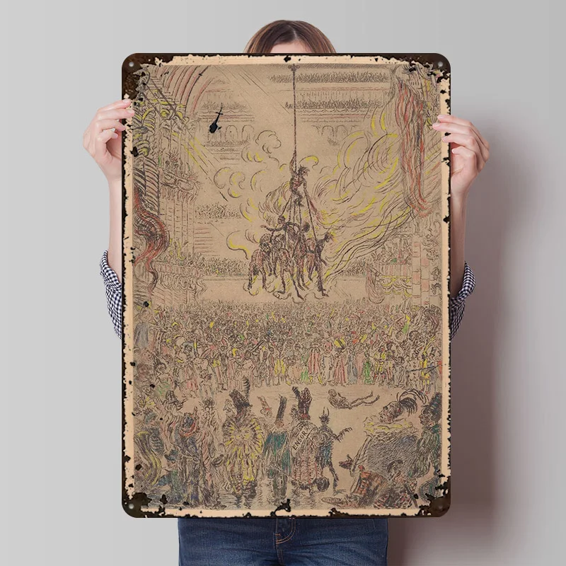 Zirkusartisten in der Luft schwebend Poster, personalisierte Vintage-Metallschilder, Wandkunst, Retro-Blechschild für Raumdekoration, gemütliches Zuhause