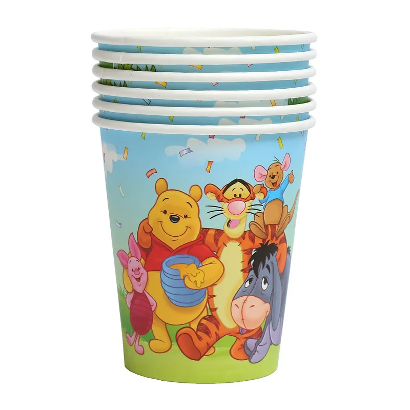 Decoración de fiesta de cumpleaños con tema de Winnie de Disney The Pooh, juego de vajilla desechable, globo, Baby Shower, suministros para fiesta