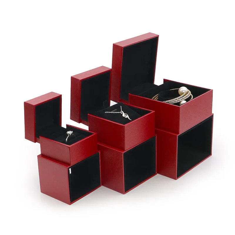 Malposed Wedding Double Ring Pendant Box Exquisite Valentine Day Jewellery Gift Storage Display Package Case