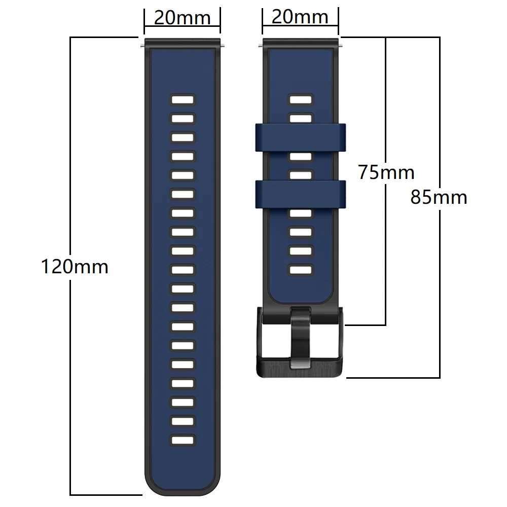 20mm Silicone Strap for Garmin Forerunner 165 245 Sports Bracelet for Garmin Vivoactive 3 5/Venu SQ 2 Plus/Vivomove HR Correa