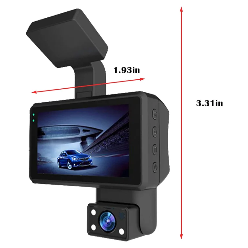 Caméra de tableau de bord de voiture HD, enregistreur de conduite DVR, écran IPS 1080 ", caméra de carte Prada, moniteur de stationnement, statique en boucle, 3.0 P