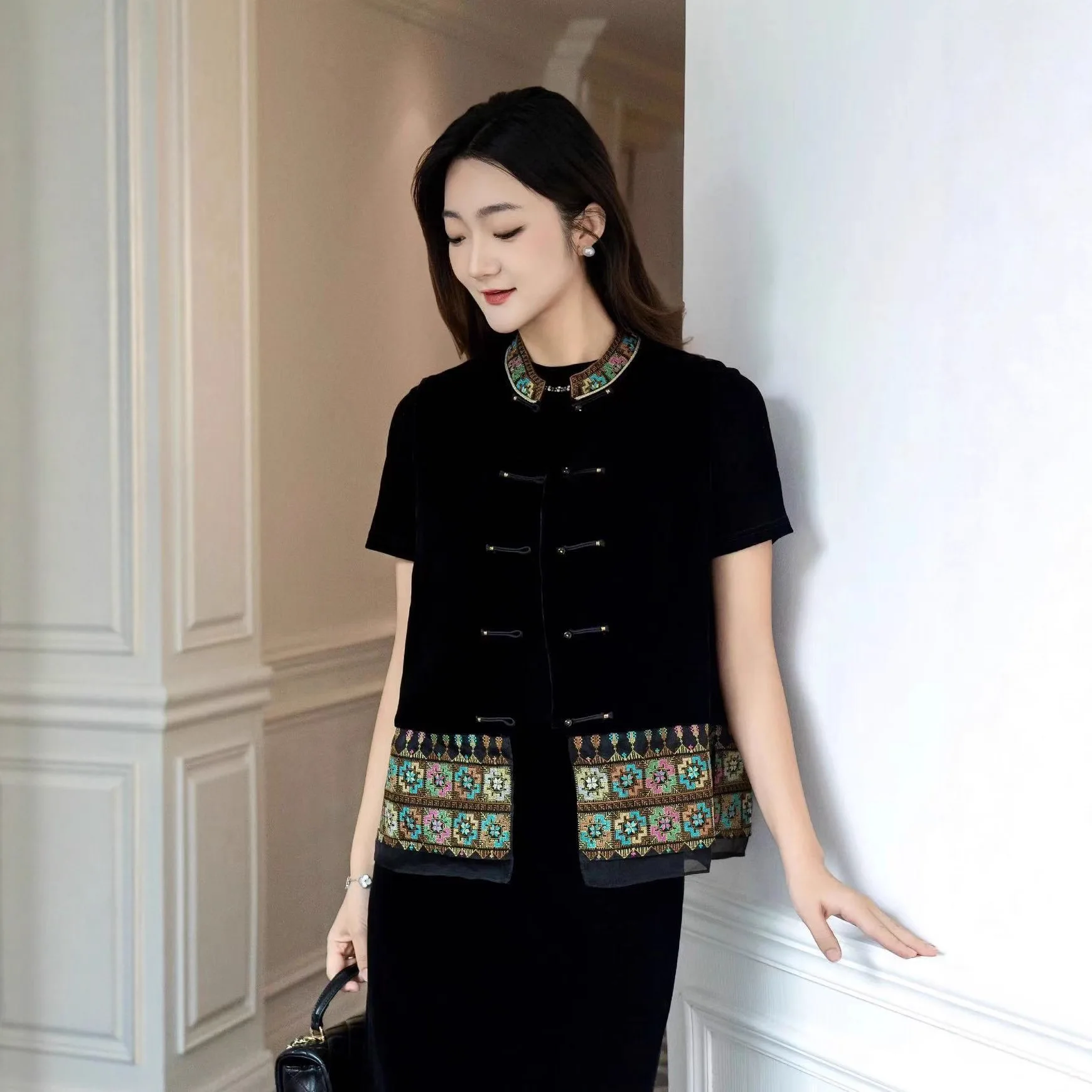 

2025 новый жилет в китайском стиле с машинной вышивкой, осенний жилет, куртка