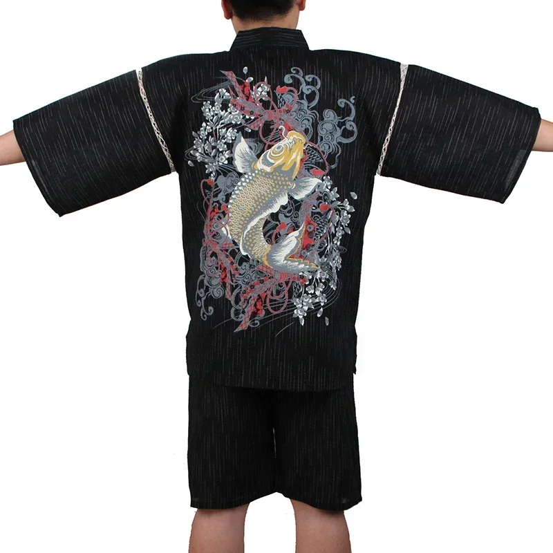 

Japanese traditional pajama set for men, yukata, kimono, cotton men