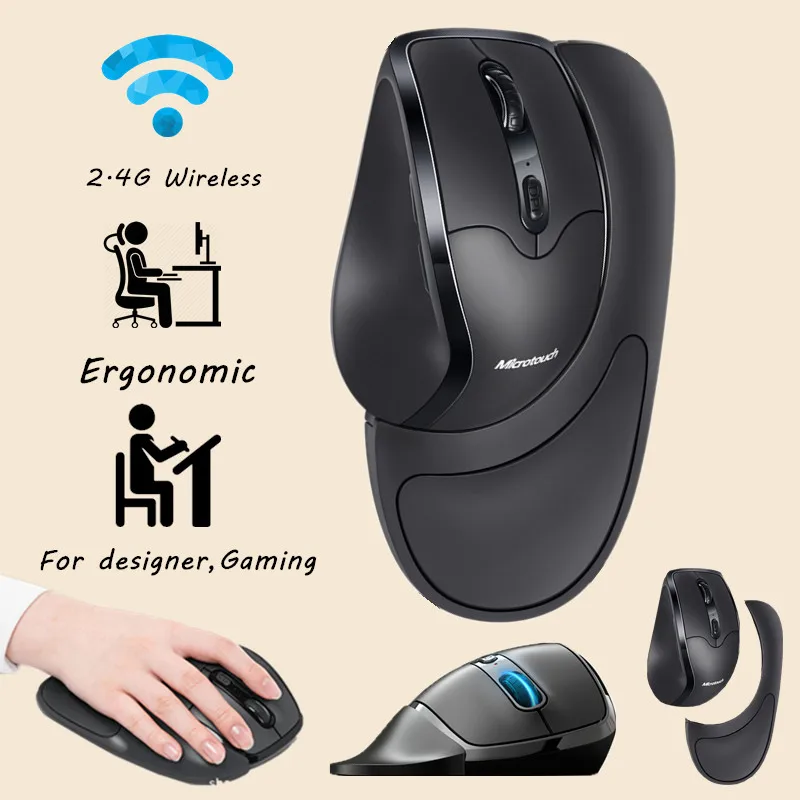 Pro Wireless 2400DPI Ergonomic Newtral Portable Designer Drawing PC Mouse Prevent RSI 319 2.4Ghz Optical Home Office Game Mice