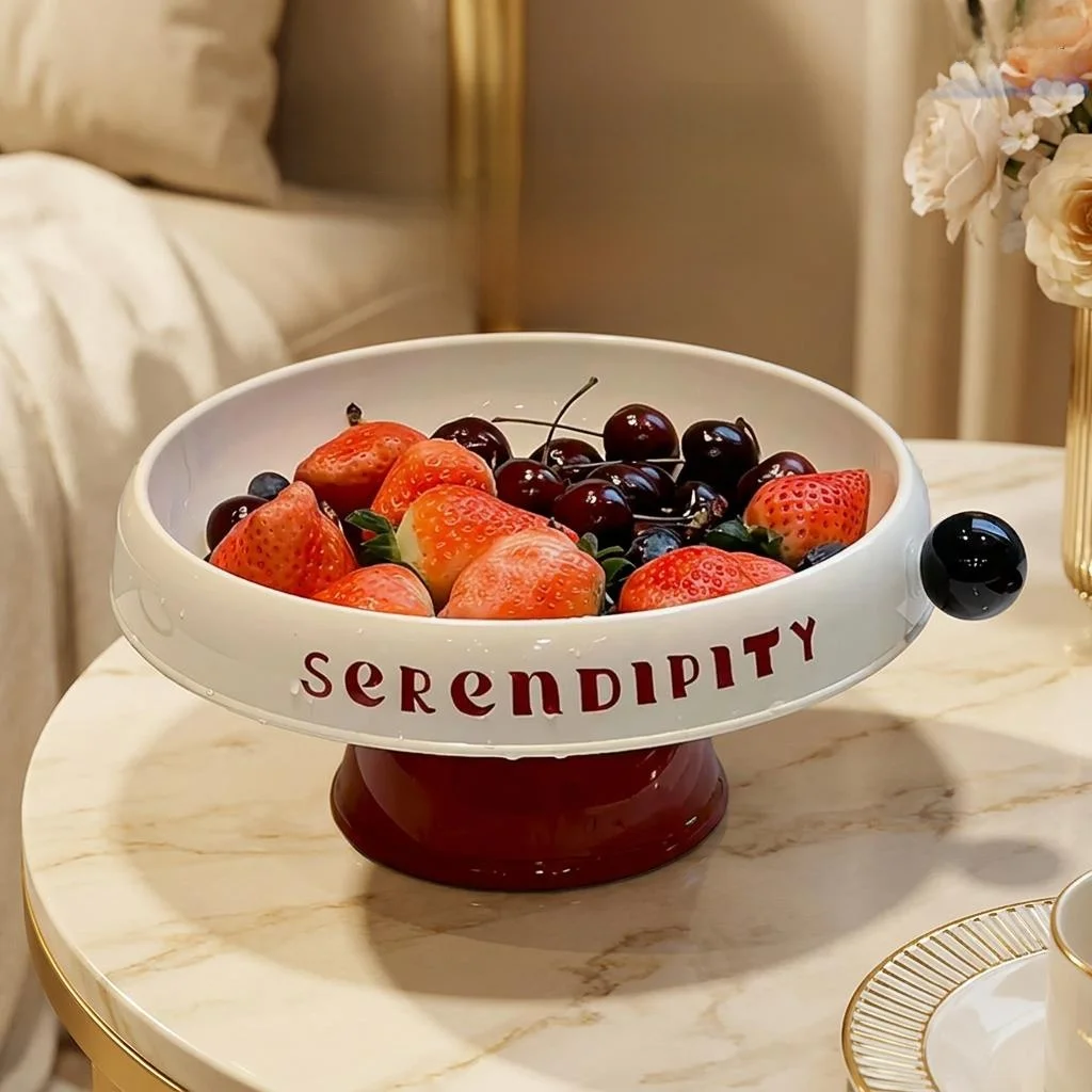 

Elegant Fruit Bowl Drain Basket Living Room Home Use Luxury Tea Table New 2026 Vegetable Washing Basin High Aesthetic Value