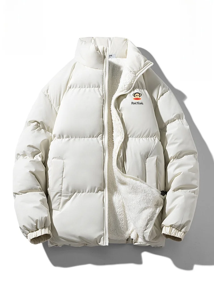 

PaulFrank Winter American Casual Fce Lined Stand Collar Cotton Jaet Men Loose Warm Bread Sle Youth Faion