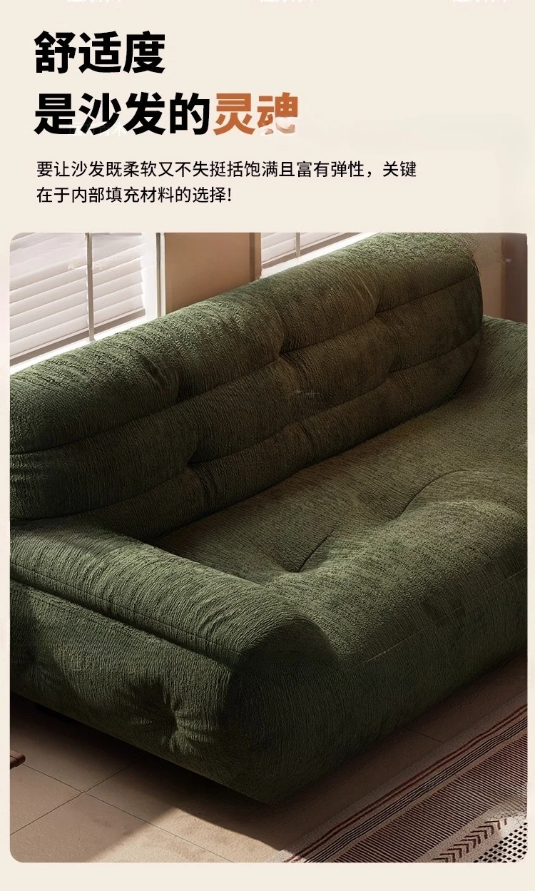 أريكة سحابة من الفلانيل الشنيل الفرنسي القديم، شقة صغيرة، سرير وإفطار، غرفة المعيشة، صف مستقيم، أريكة منتفخة فنية #3