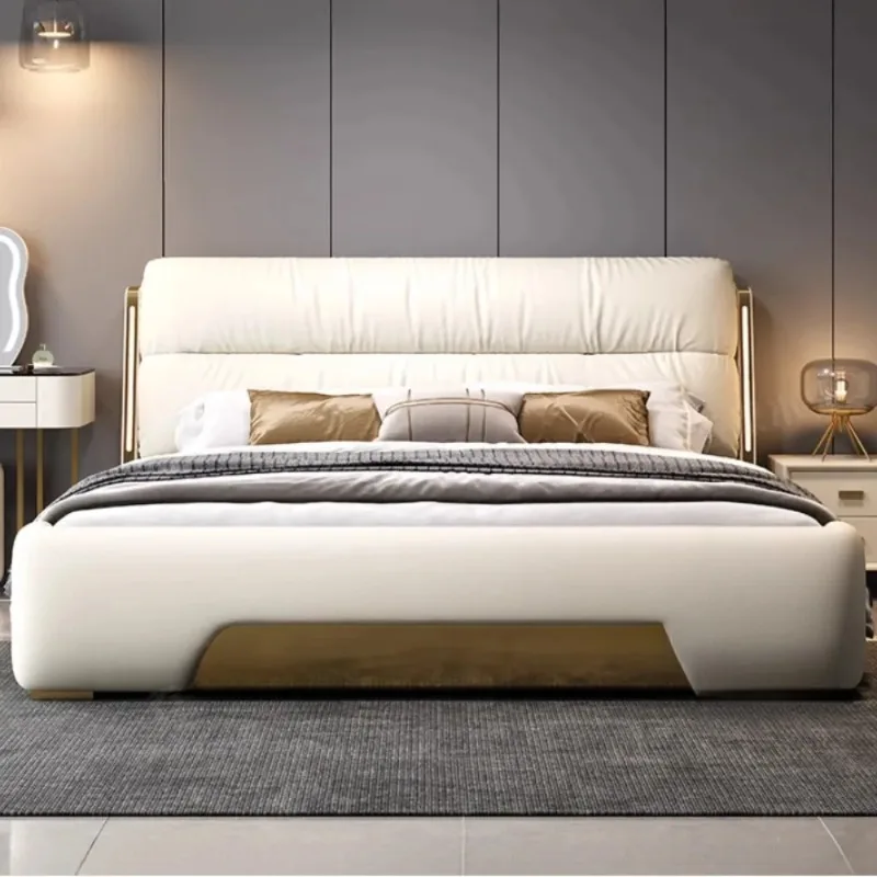 

180x200cm Headboard Queen Bedroom Beds Upholstered Lounge French People Unique Bed Frames Aesthetic Adults King Home Furniture